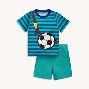 NEW MAGNETIC ME boy's soccer short sleeve tee + short set in soccer bag fidget p